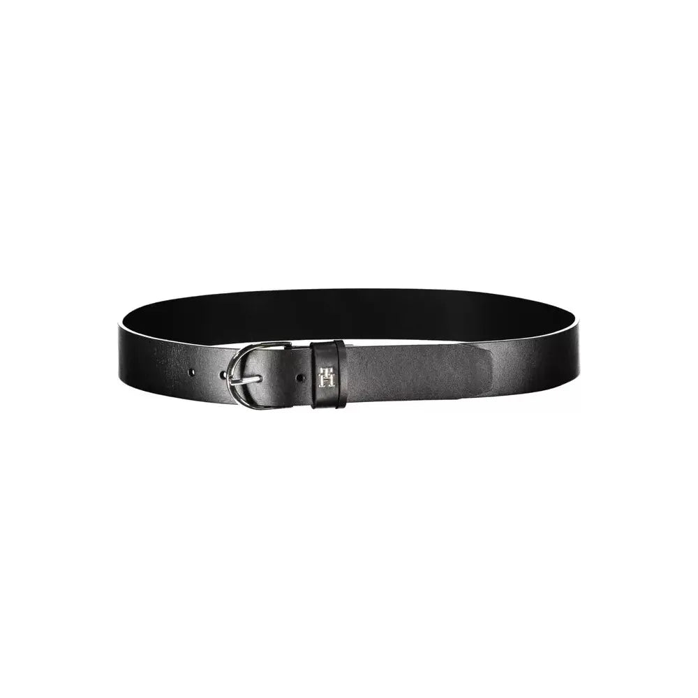 Tommy Hilfiger Black Leather Women Belt Tommy Hilfiger