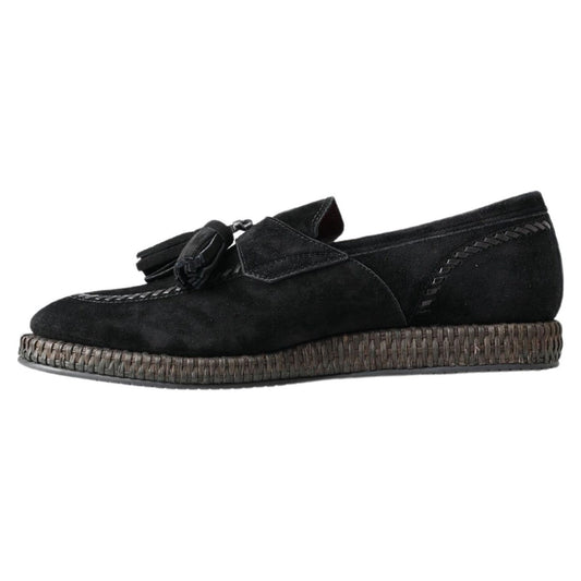 Dolce & Gabbana Elegant Black Suede Espadrilles Sneakers Dolce & Gabbana