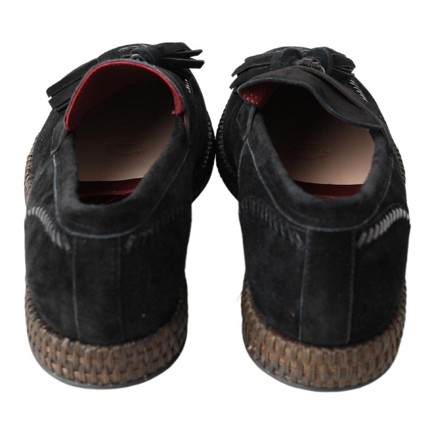 Dolce & Gabbana Elegant Black Suede Espadrilles Sneakers Dolce & Gabbana