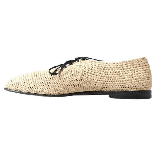 Dolce & Gabbana Chic Beige Derby Lace-Up Casual Men's Shoes Dolce & Gabbana