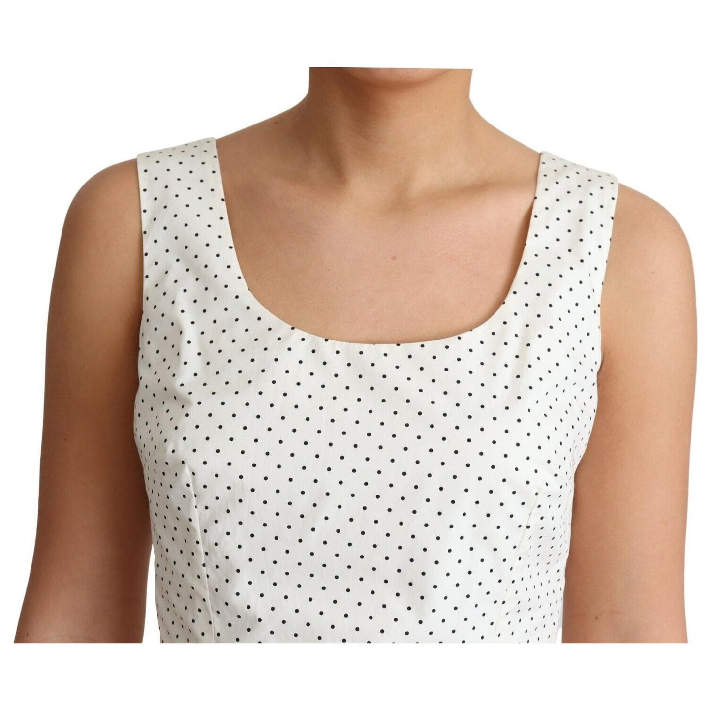 Dolce & Gabbana Elegant Sleeveless A-Line Polka Dotted Dress Dolce & Gabbana