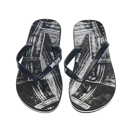 Just Cavalli Black EVA Men Sandal Just Cavalli