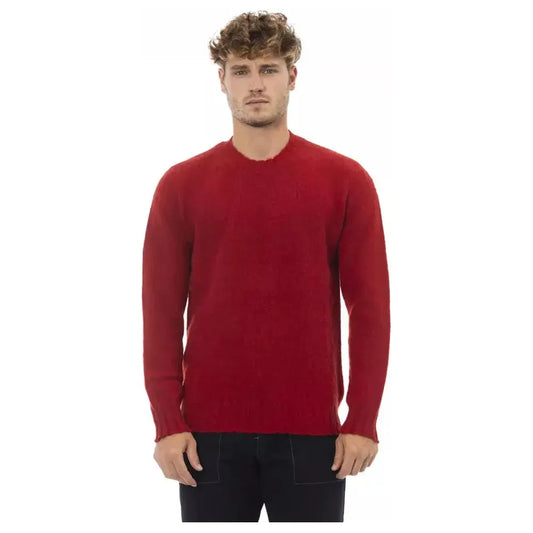 Alpha Studio Red Wool Men Sweater Alpha Studio