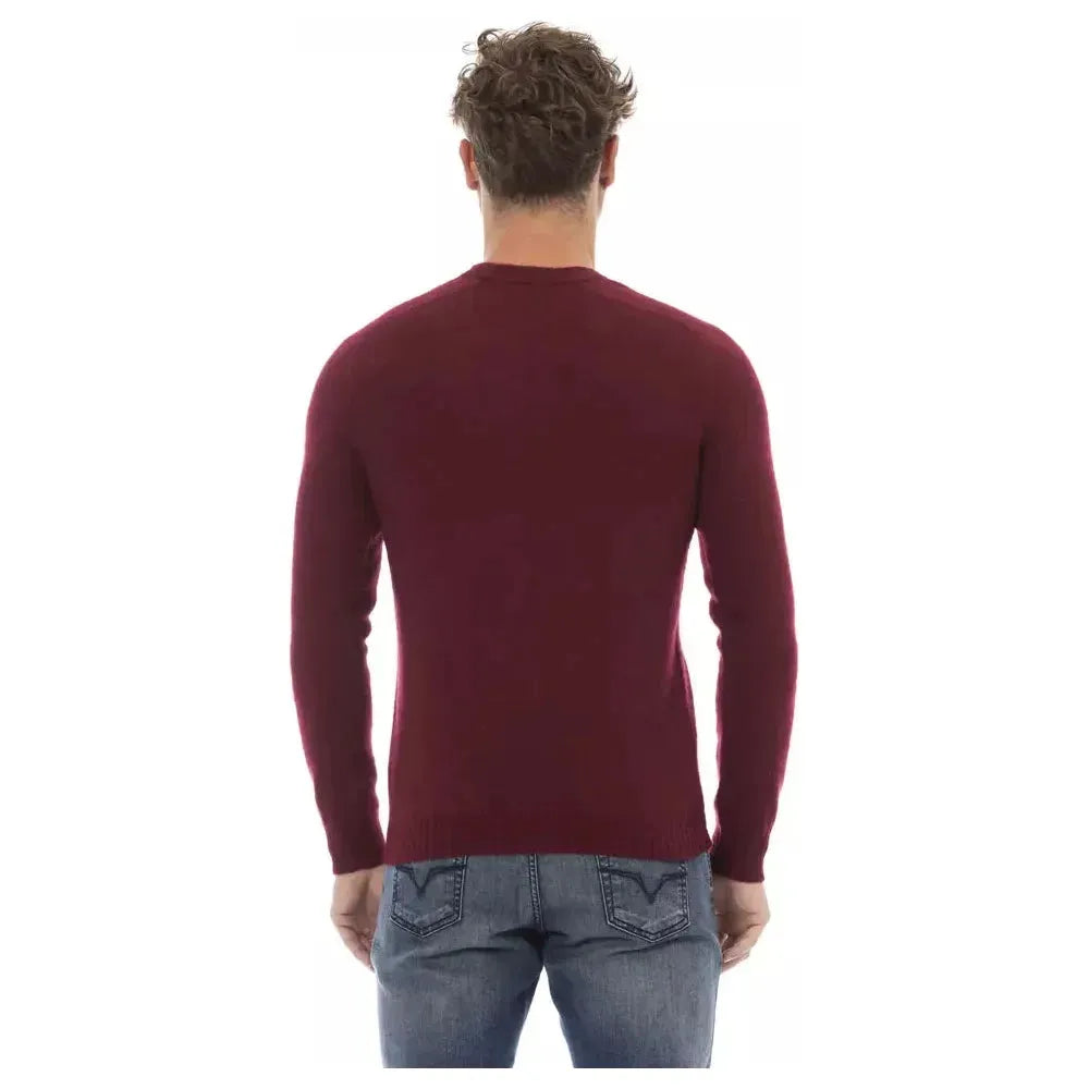 Alpha Studio Red Wool Men Sweater Alpha Studio