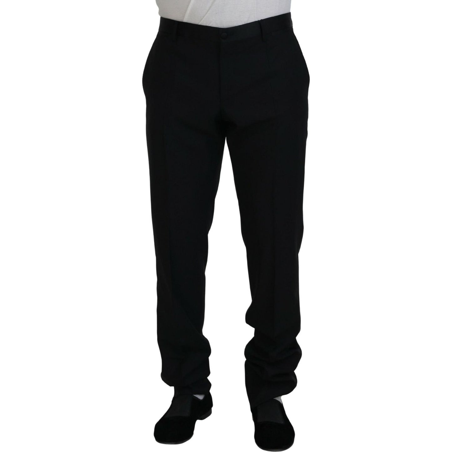 Dolce & Gabbana Elegant Slim Fit Black Dress Trousers Dolce & Gabbana