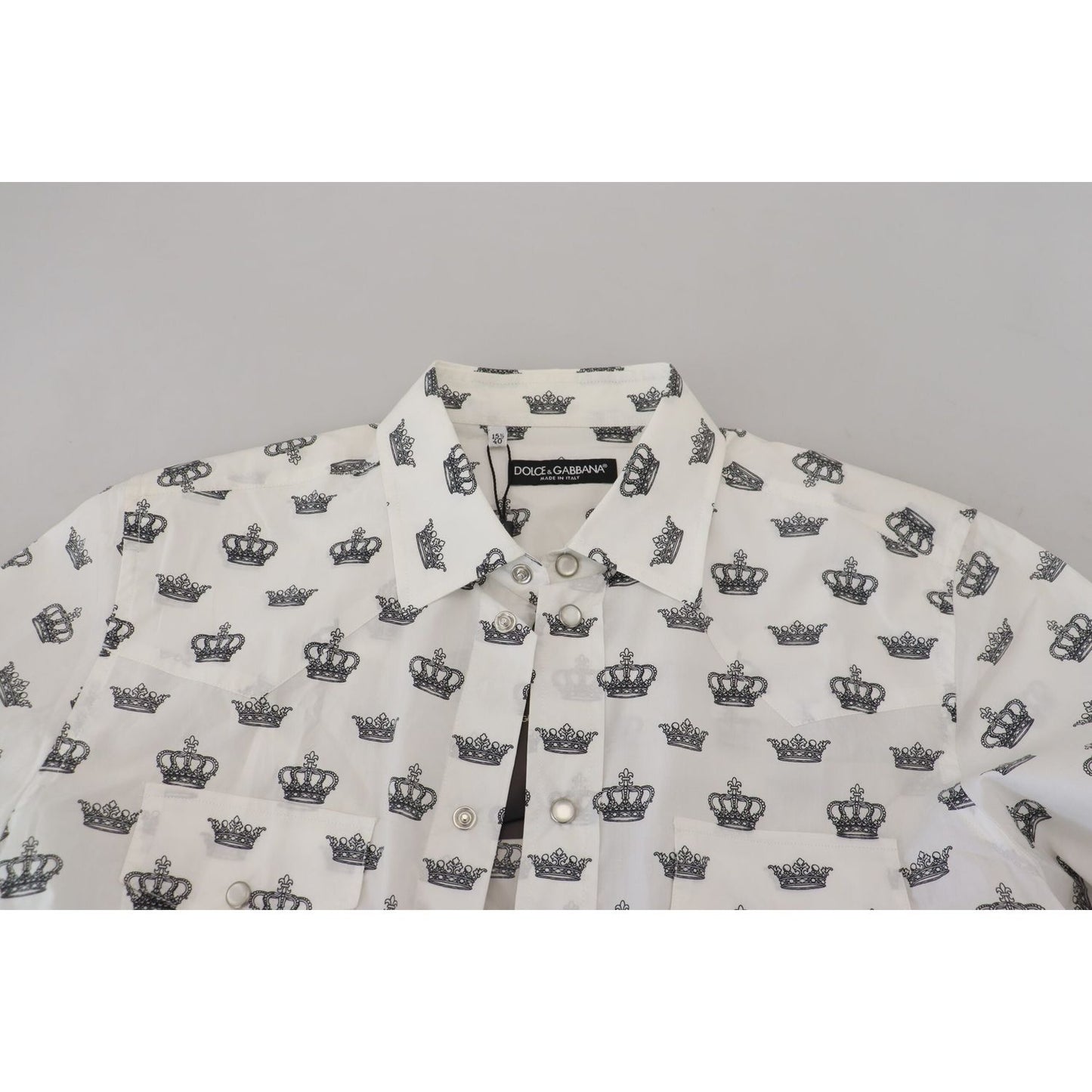 Dolce & Gabbana Slim Fit Crown Print Dress Shirt Dolce & Gabbana