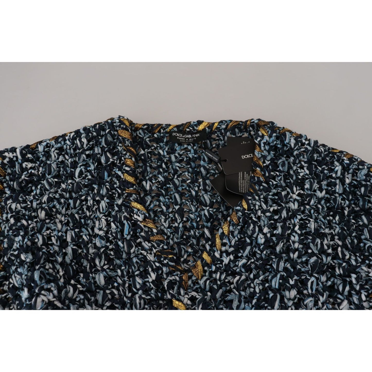 Dolce & Gabbana Elegant Blue V-Neck Cardigan Sweater Dolce & Gabbana