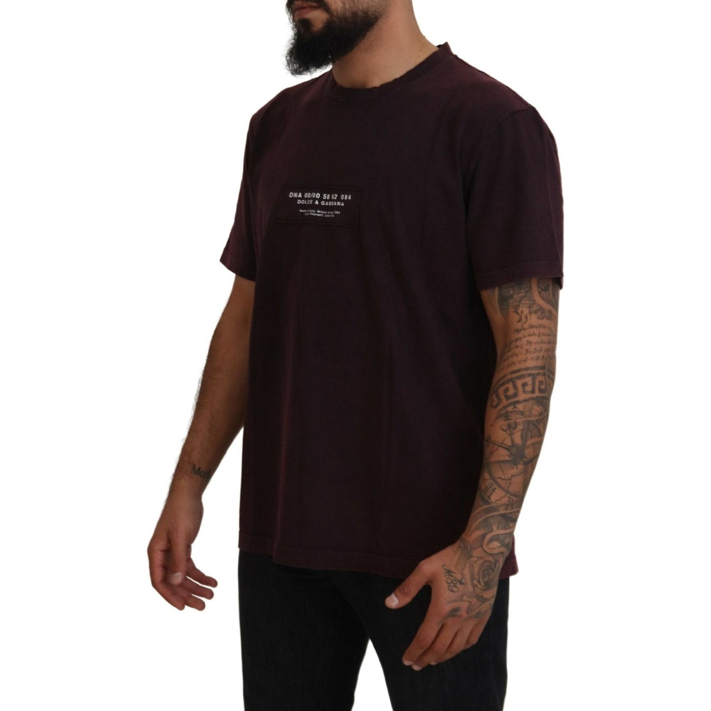 Dolce & Gabbana Elegant Bordeaux Crewneck Tee Dolce & Gabbana