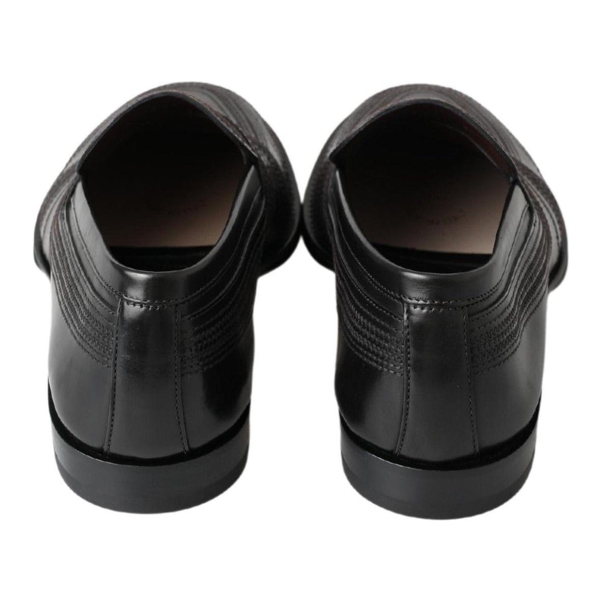 Dolce & Gabbana Elegant Black Leather Slipper Loafers Dolce & Gabbana