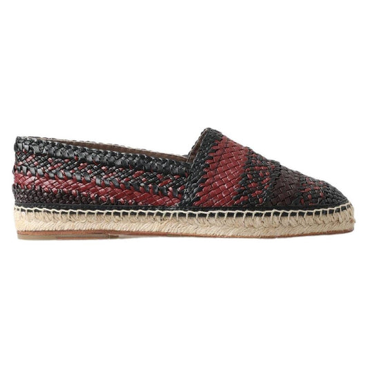 Dolce & Gabbana Black Bordeaux Buffalo Leather Espadrille Shoes 1728,67345645728,Black,Dolce & Gabbana,Espadrilles - Flats - Shoes,EU40/US7,EU42/US9,Flats - Shoes,Loafers - Men - Shoes,Material: 100% Leather,Men,Men - Shoes,New with tags,Shoes