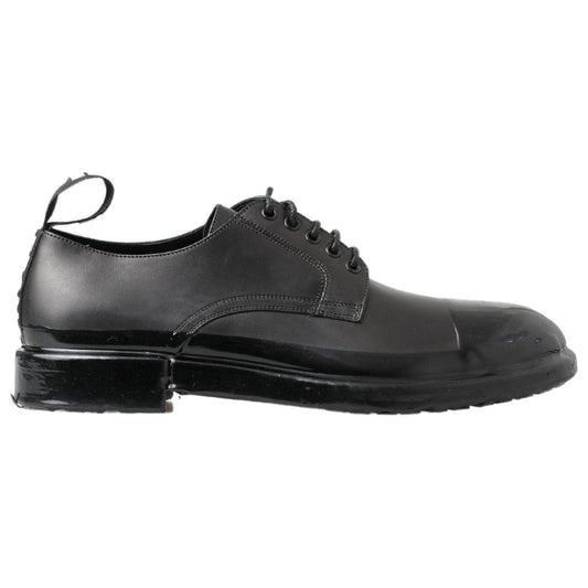 Dolce & Gabbana Elegant Derby Lace-Up Leather Shoes in Black Dolce & Gabbana