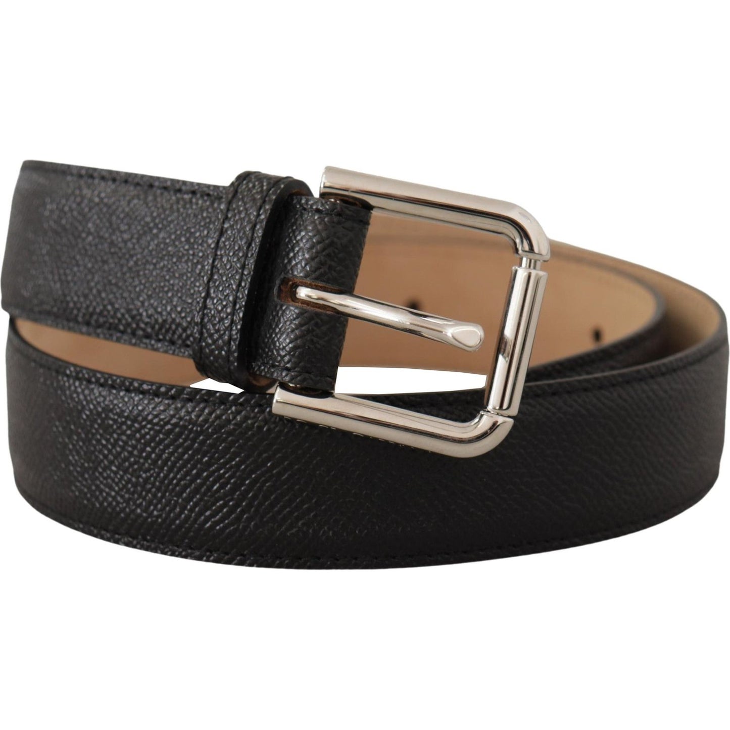 Dolce & Gabbana Sleek Black Authentic Leather Belt Dolce & Gabbana