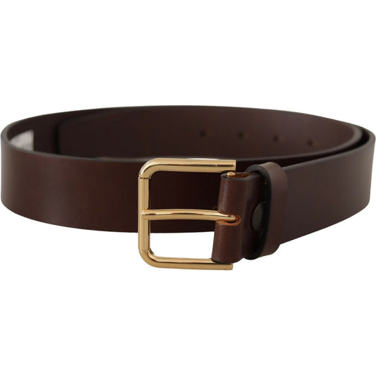 Dolce & Gabbana Elegant Dark Brown Leather Belt Dolce & Gabbana