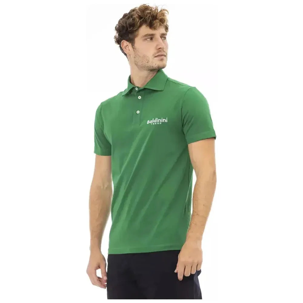 Baldinini Trend Green Cotton Men Polo Baldinini Trend