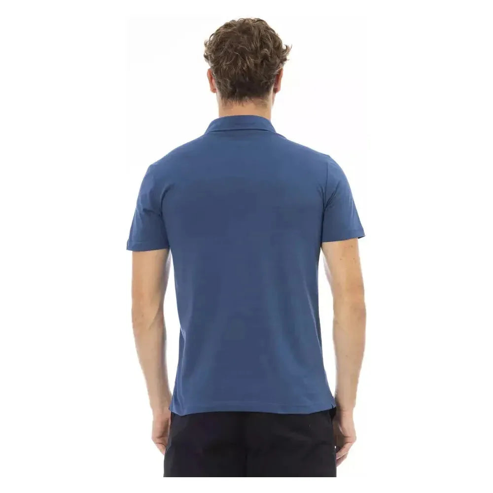 Baldinini Trend Blue Cotton Men Polo Baldinini Trend