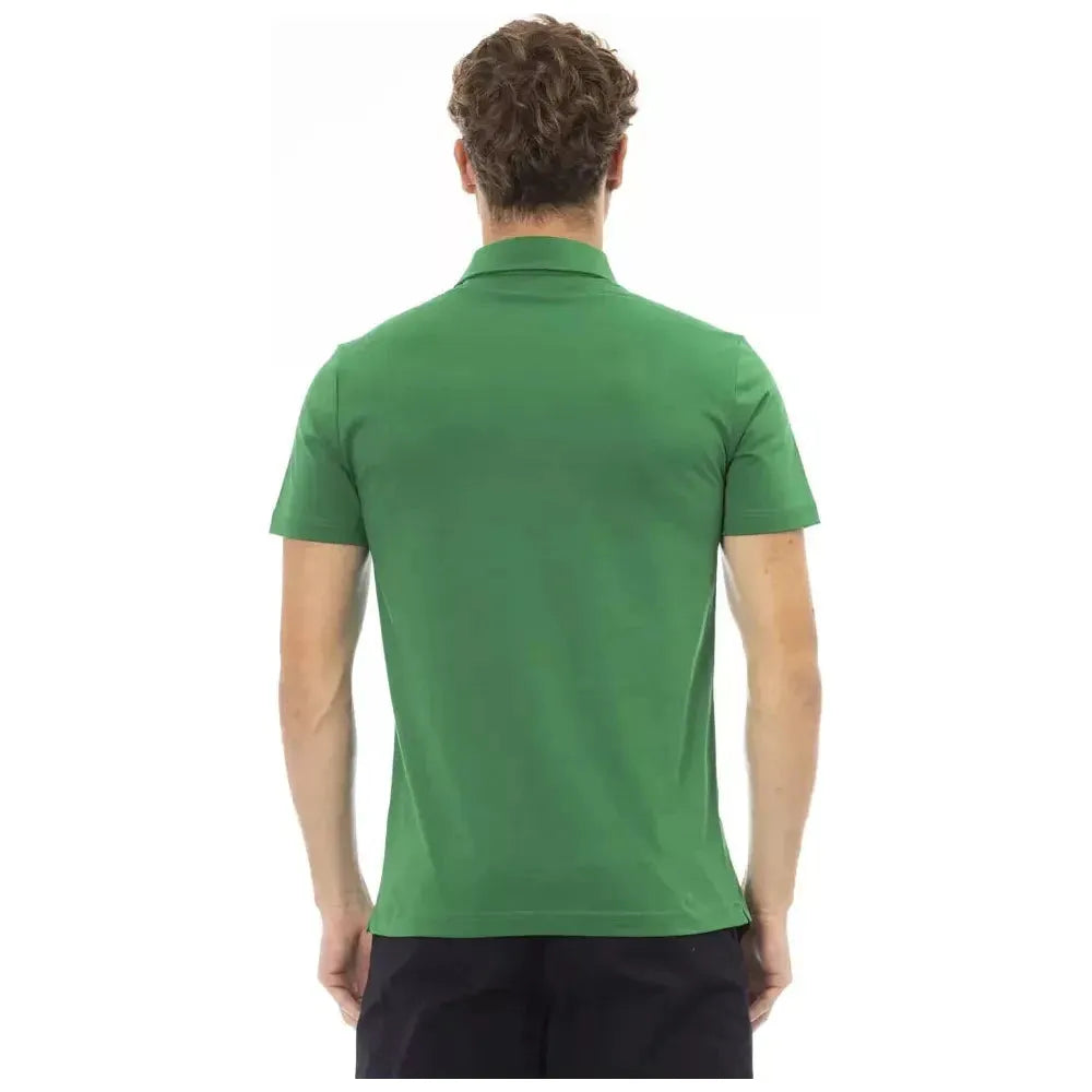 Baldinini Trend Green Cotton Men Polo Baldinini Trend