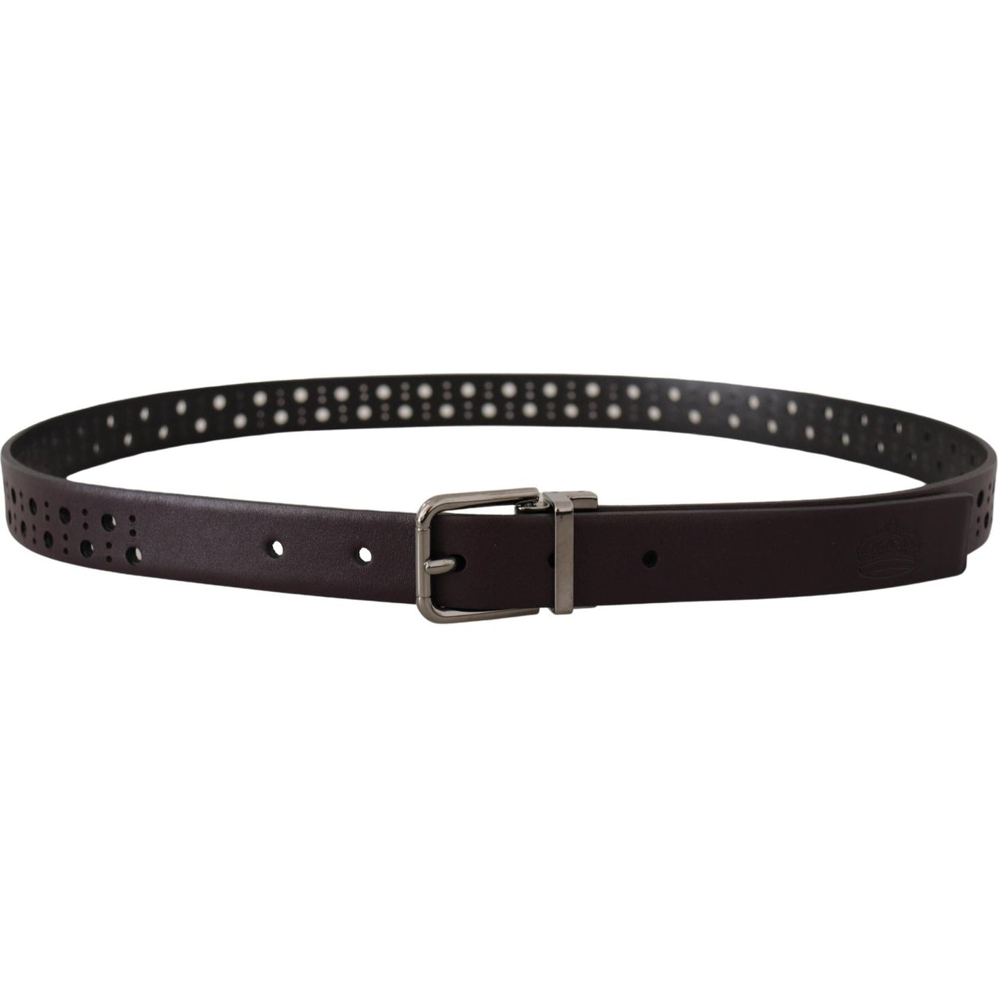 Dolce & Gabbana Elegant Dark Purple Leather Belt Dolce & Gabbana