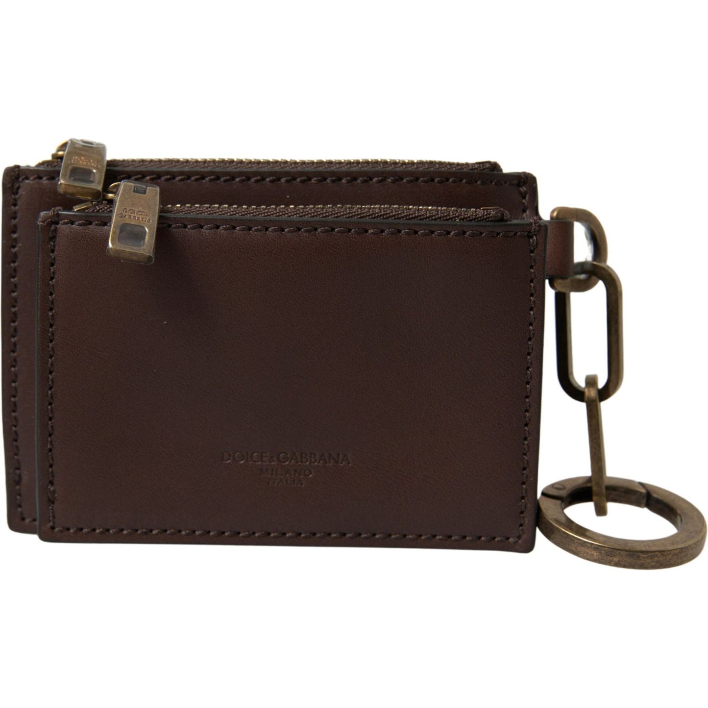 Dolce & Gabbana Elegant Brown Leather Coin Purse Wallet Dolce & Gabbana