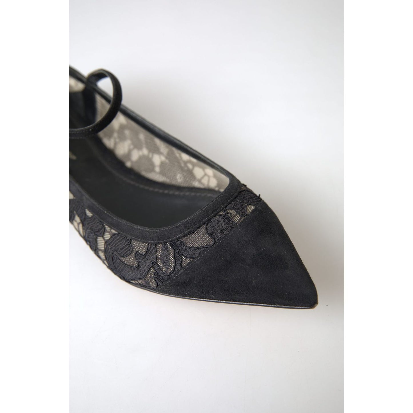 Dolce & Gabbana Elegant Black Lace Flats Dolce & Gabbana