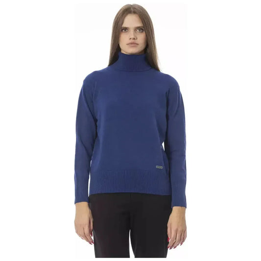 Baldinini Trend Blue Wool Women Sweater Baldinini Trend