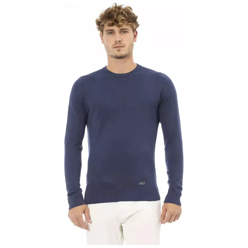 Baldinini Trend Blue Modal Men Sweater Baldinini Trend