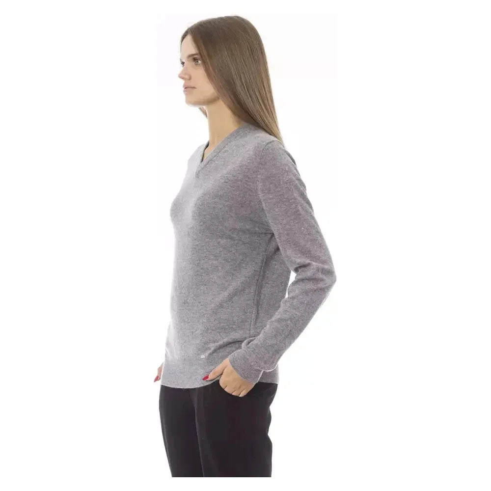 Baldinini Trend Gray Wool Women Sweater Baldinini Trend