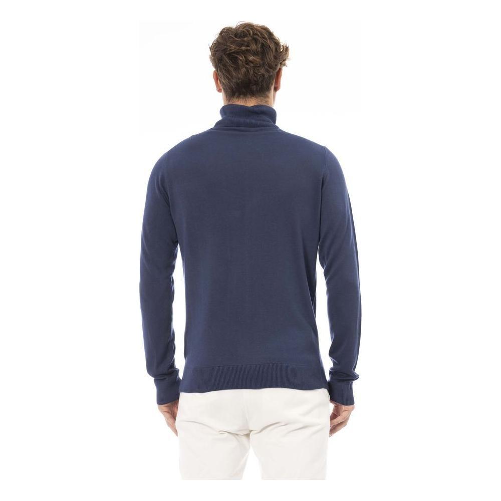 Baldinini Trend Blue Modal Men Sweater Baldinini Trend