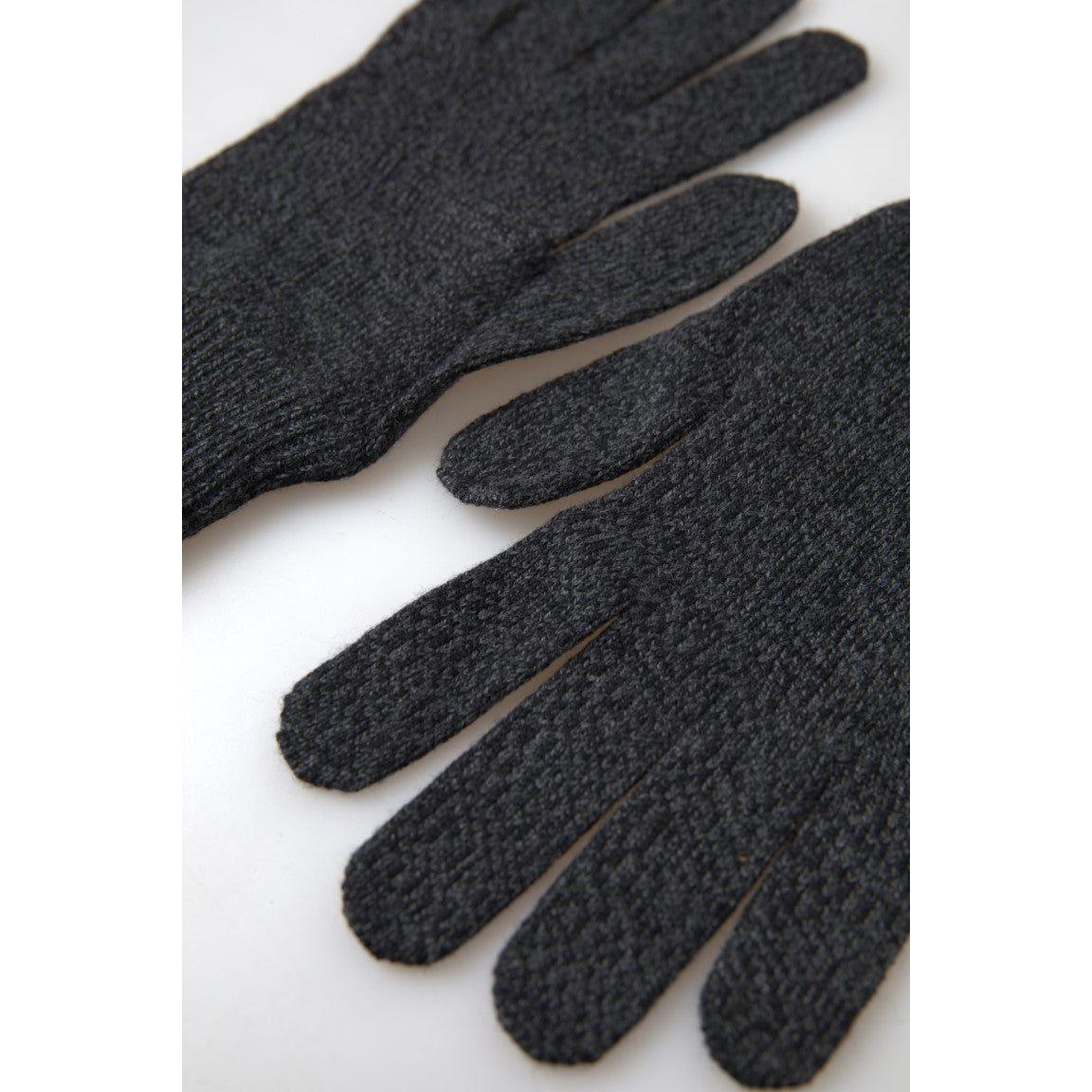 Dolce & Gabbana Gray Virgin Wool Knit Hands Mitten Men Gloves 1728,67345645728,9|M,Accessories,Dolce & Gabbana,Gloves - Accessories,Gloves - Men - Accessories,Gray,Material: 100% Virgin Wool,Men,Men - Accessories,New with tags