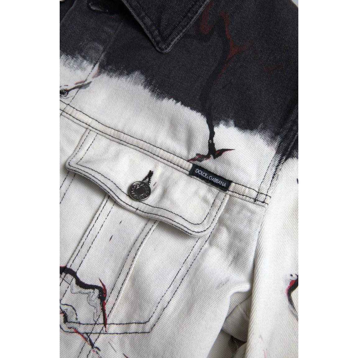 Dolce & Gabbana Multicolor Cotton Stretch Denim Jacket Dolce & Gabbana