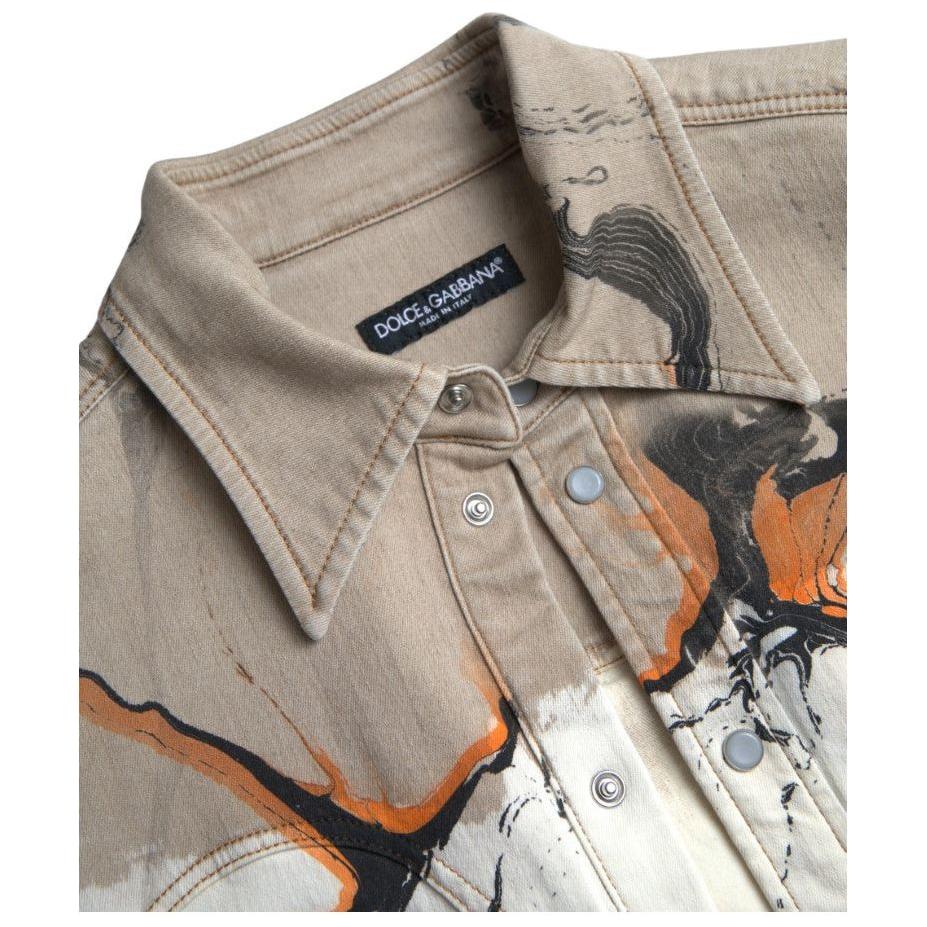 Dolce & Gabbana Multicolor Cotton Collared Denim Shirt 1728,67345645728,Clothing,Denim - Shirts - Clothing,Dolce & Gabbana,IT40 | M,Material: 97% Cotton 3% Elastane,Men,Men - Clothing,Multicolor,New with tags,Shirts - Clothing,Shirts - Men - Clothing