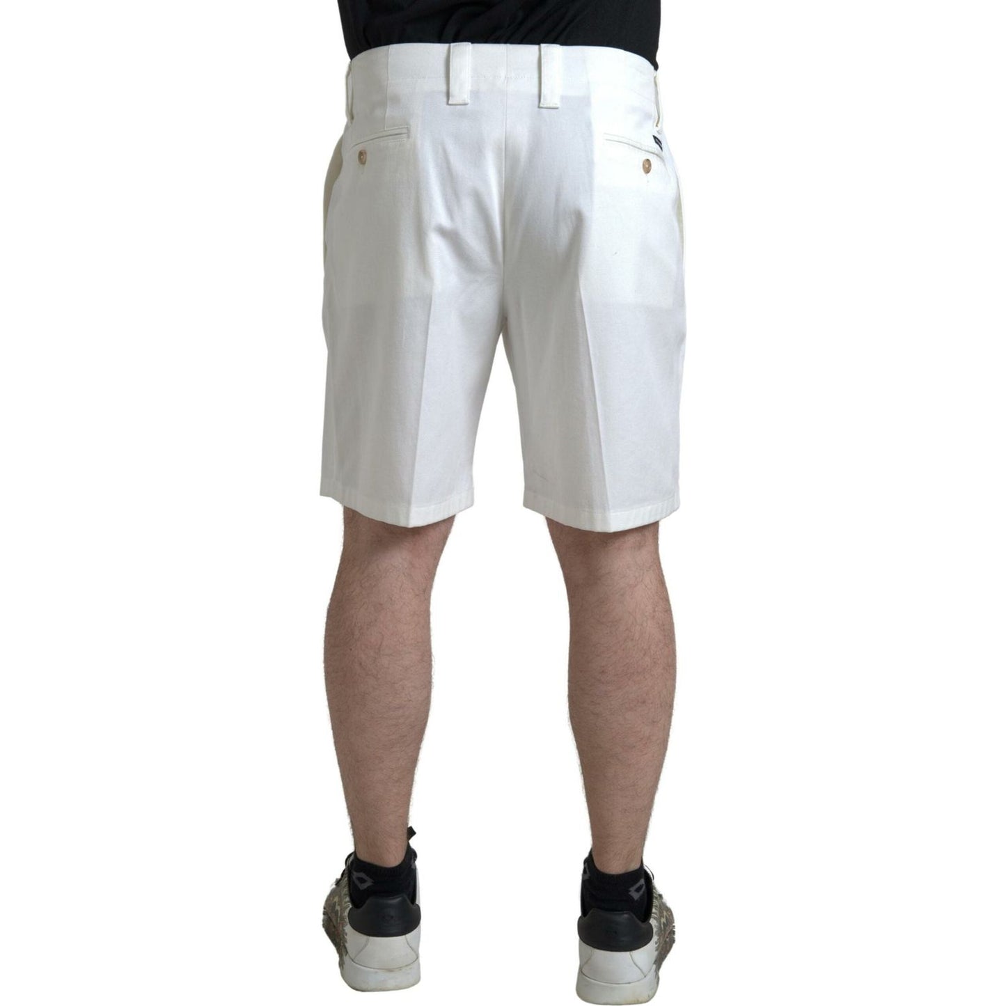 Dolce & Gabbana Elegant White Bermuda Denim Shorts Dolce & Gabbana