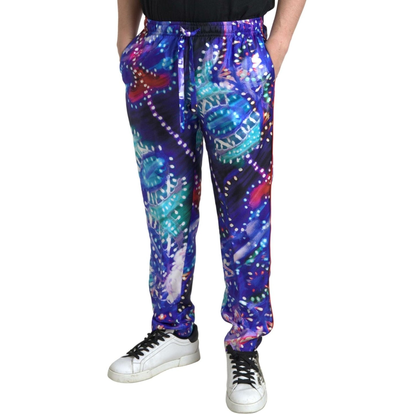 Dolce & Gabbana Multicolor Silk Jogger Pants Dolce & Gabbana