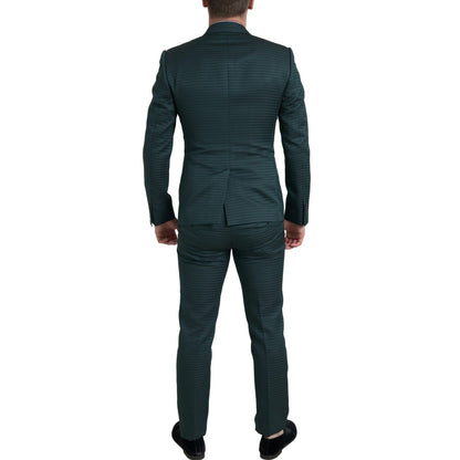 Dolce & Gabbana Green 3 Piece Single Breasted MARTINI Suit 1728,25% Polyester,29% Silk,67345645728,Clothing,Dolce & Gabbana,Green,IT44 | XS,Material: 46% Cotton,Men,Men - Clothing,New with tags,Suits & Blazers - Clothing,Suits - Men - Clothing,Three-Piece
