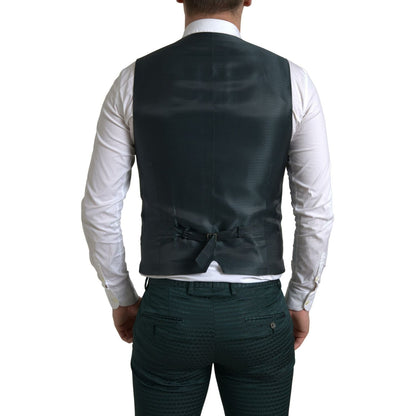 Dolce & Gabbana Green 3 Piece Single Breasted MARTINI Suit 1728,25% Polyester,29% Silk,67345645728,Clothing,Dolce & Gabbana,Green,IT44 | XS,Material: 46% Cotton,Men,Men - Clothing,New with tags,Suits & Blazers - Clothing,Suits - Men - Clothing,Three-Piece