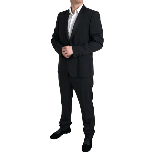 Dolce & Gabbana Black 2 Piece Single Breasted MARTINI Suit