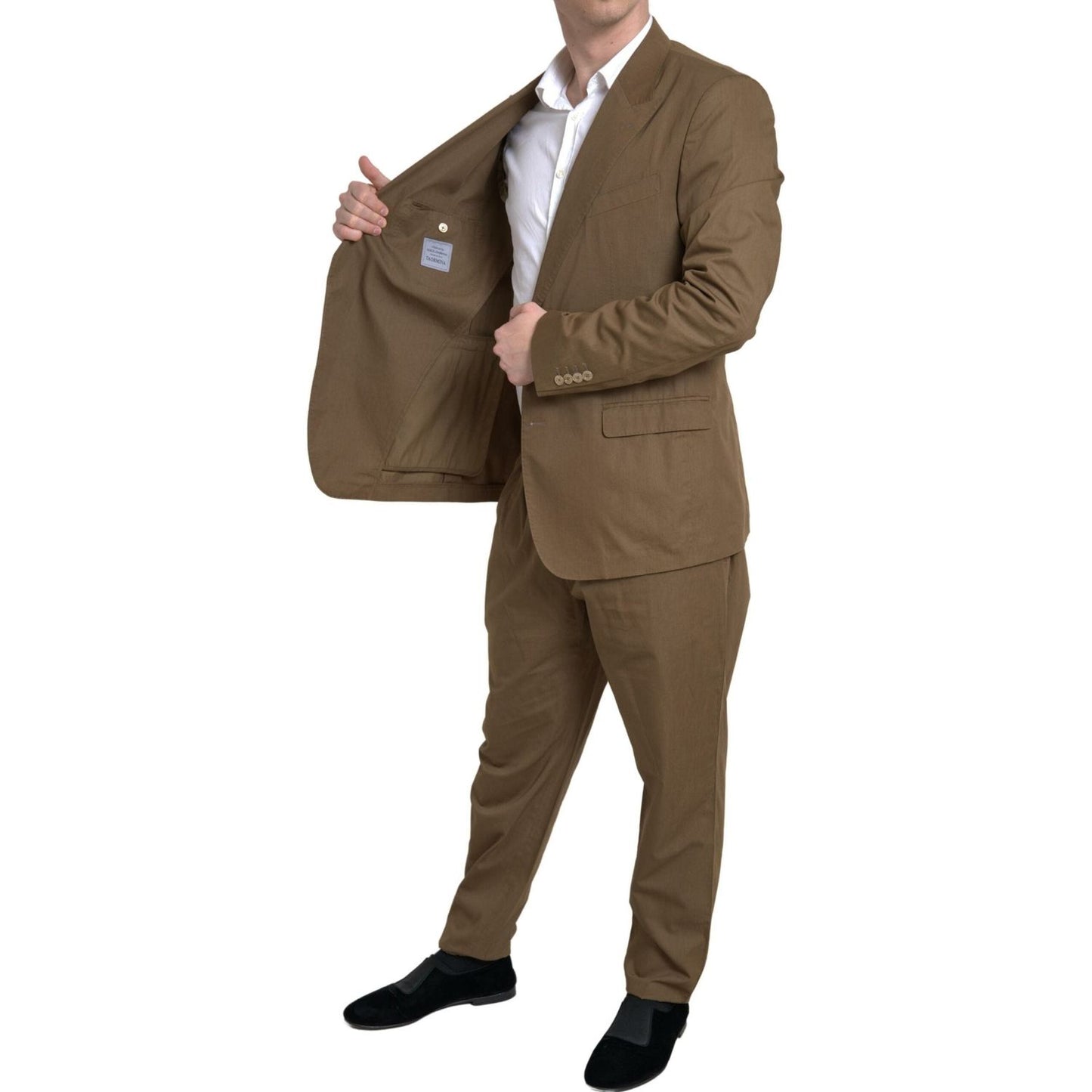 Dolce & Gabbana Elegant Brown Silk Blend Taormina Suit Dolce & Gabbana