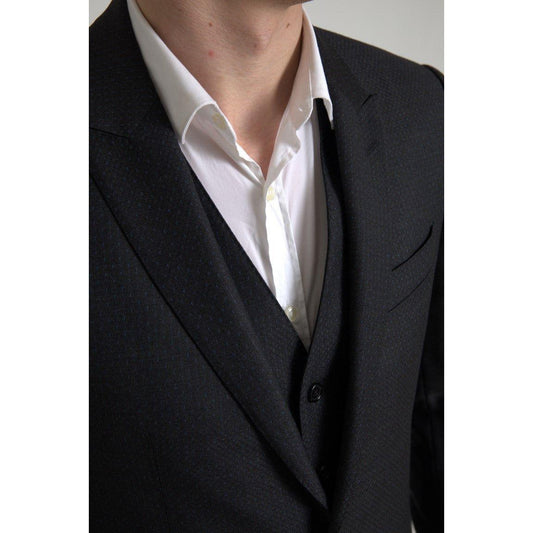 Dolce & Gabbana Elegant Black Martini Slim Fit 3-Piece Suit Dolce & Gabbana