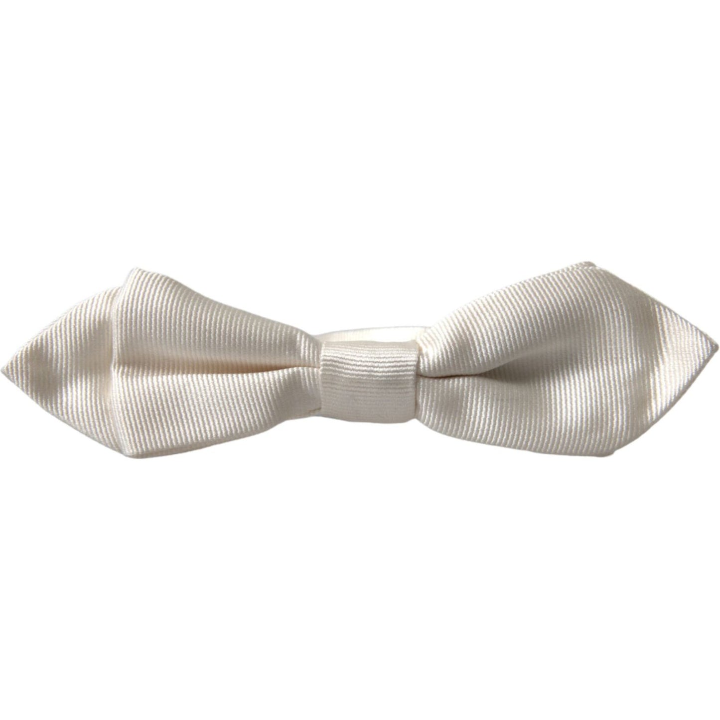 Dolce & Gabbana Elegant White Silk Bow Tie Dolce & Gabbana