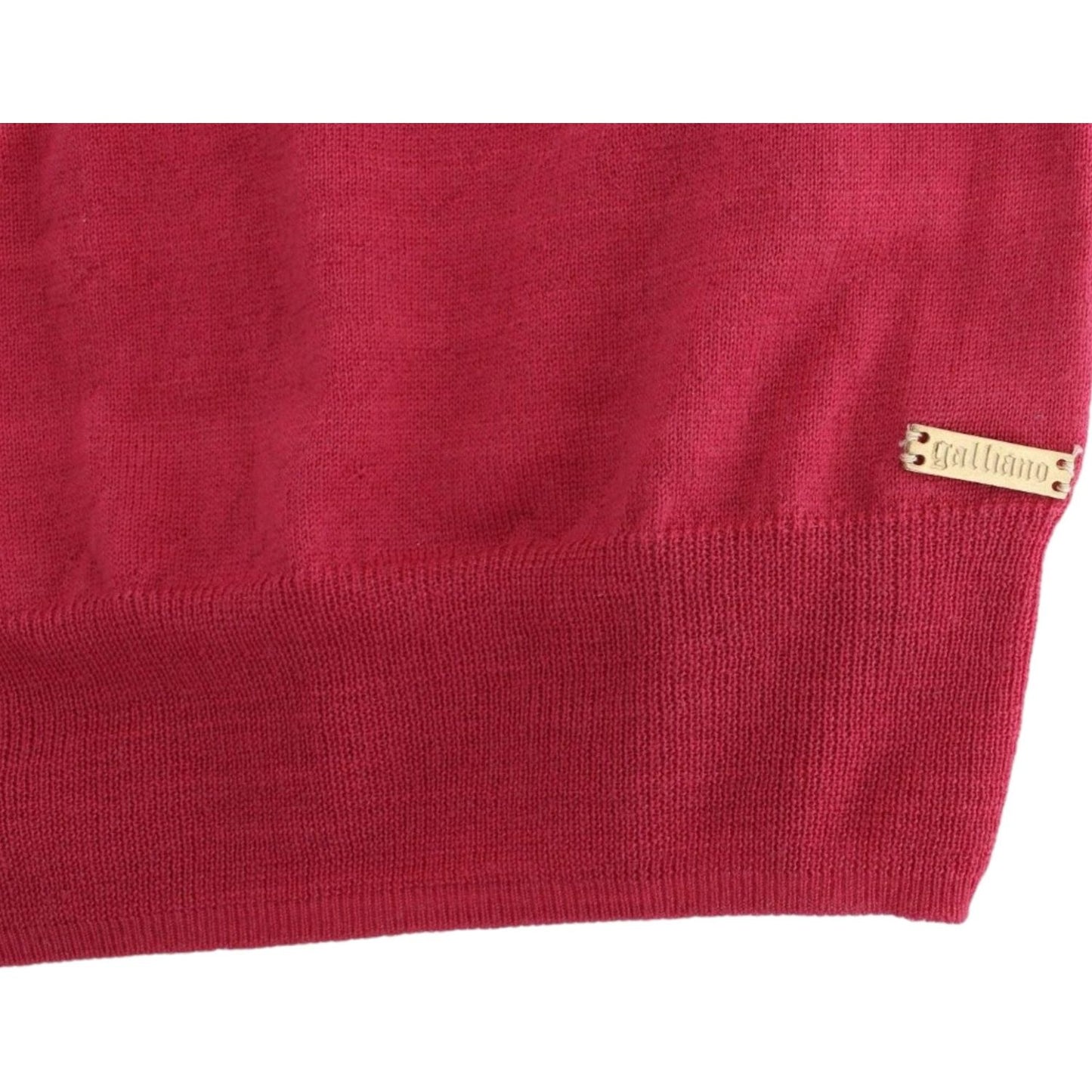 John Galliano Elegant Pink Sleeveless Wool Knit Top John Galliano