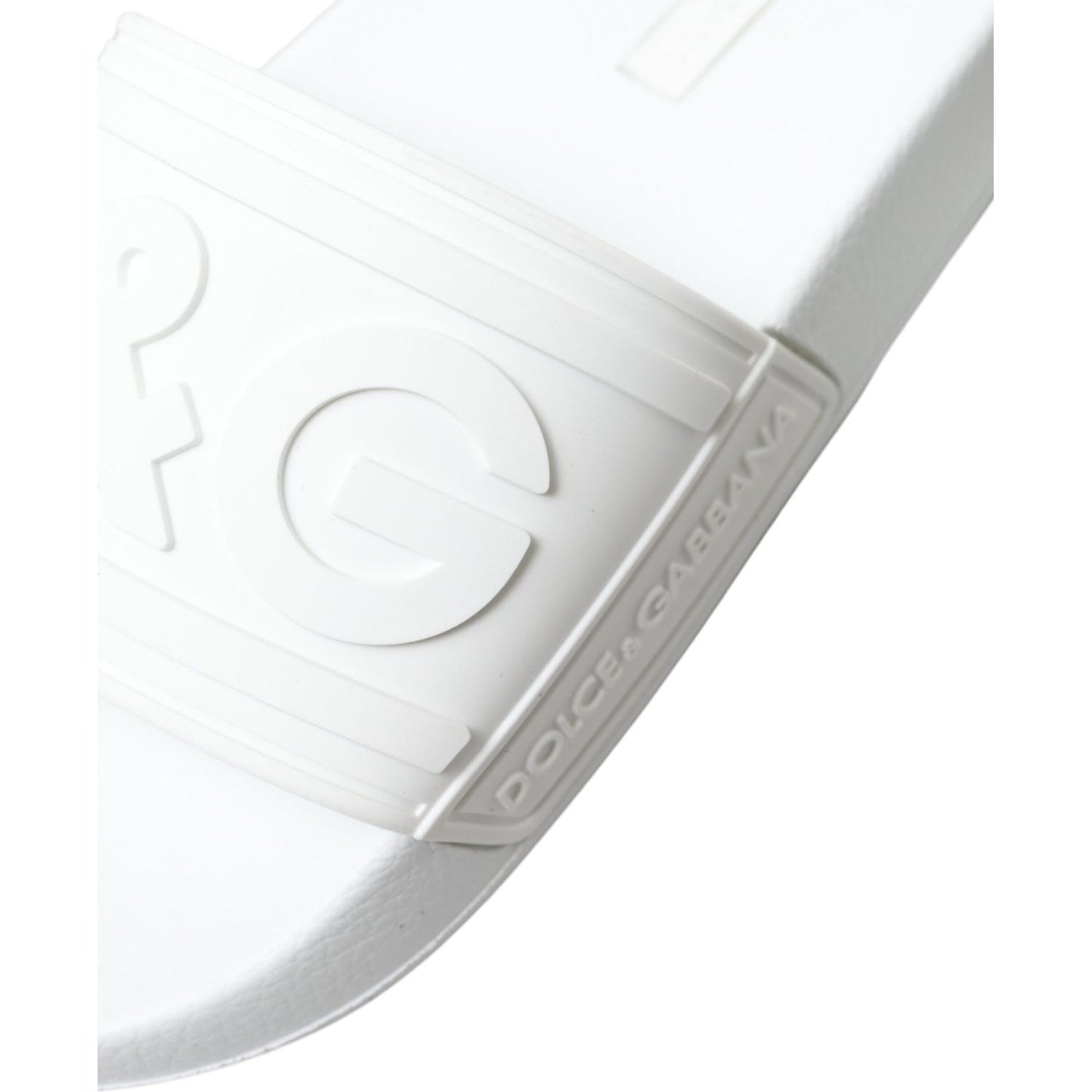 Dolce & Gabbana Elegant White Logo Slides Dolce & Gabbana