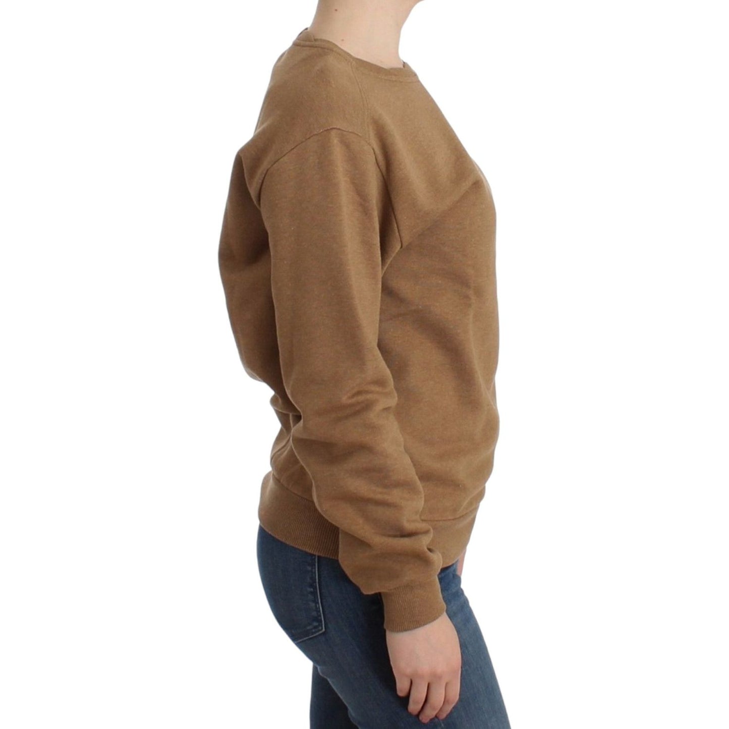 John Galliano Chic Brown Crewneck Cotton Sweater John Galliano