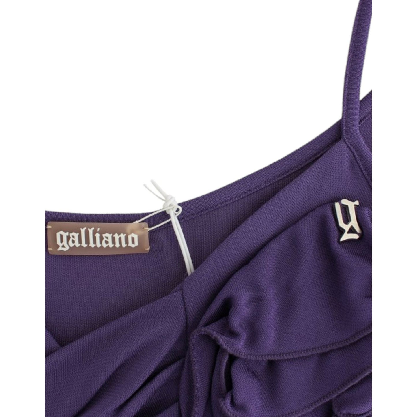 John Galliano Elegant Purple Jersey Cocktail Dress John Galliano