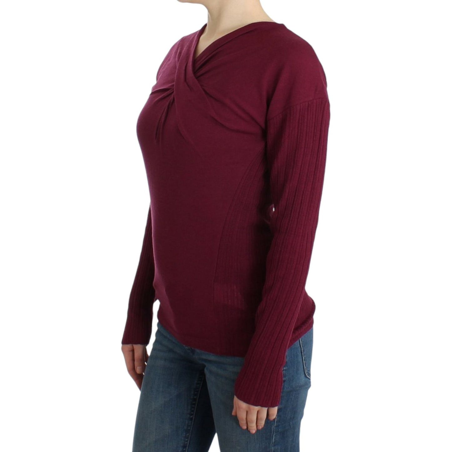 Cavalli Purple knitted wool sweater