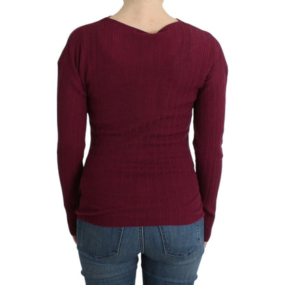 Cavalli Purple knitted wool sweater