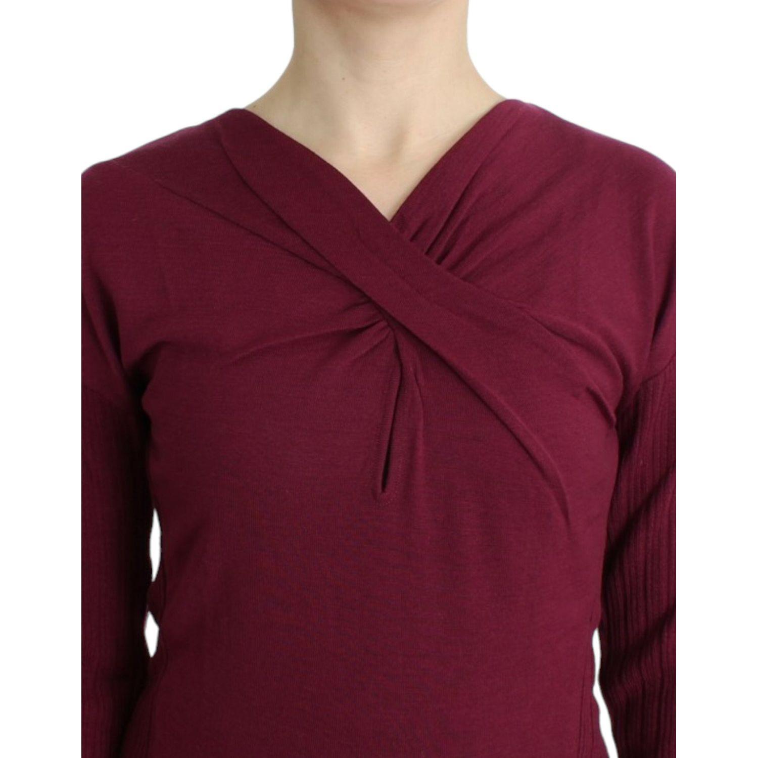 Cavalli Purple knitted wool sweater