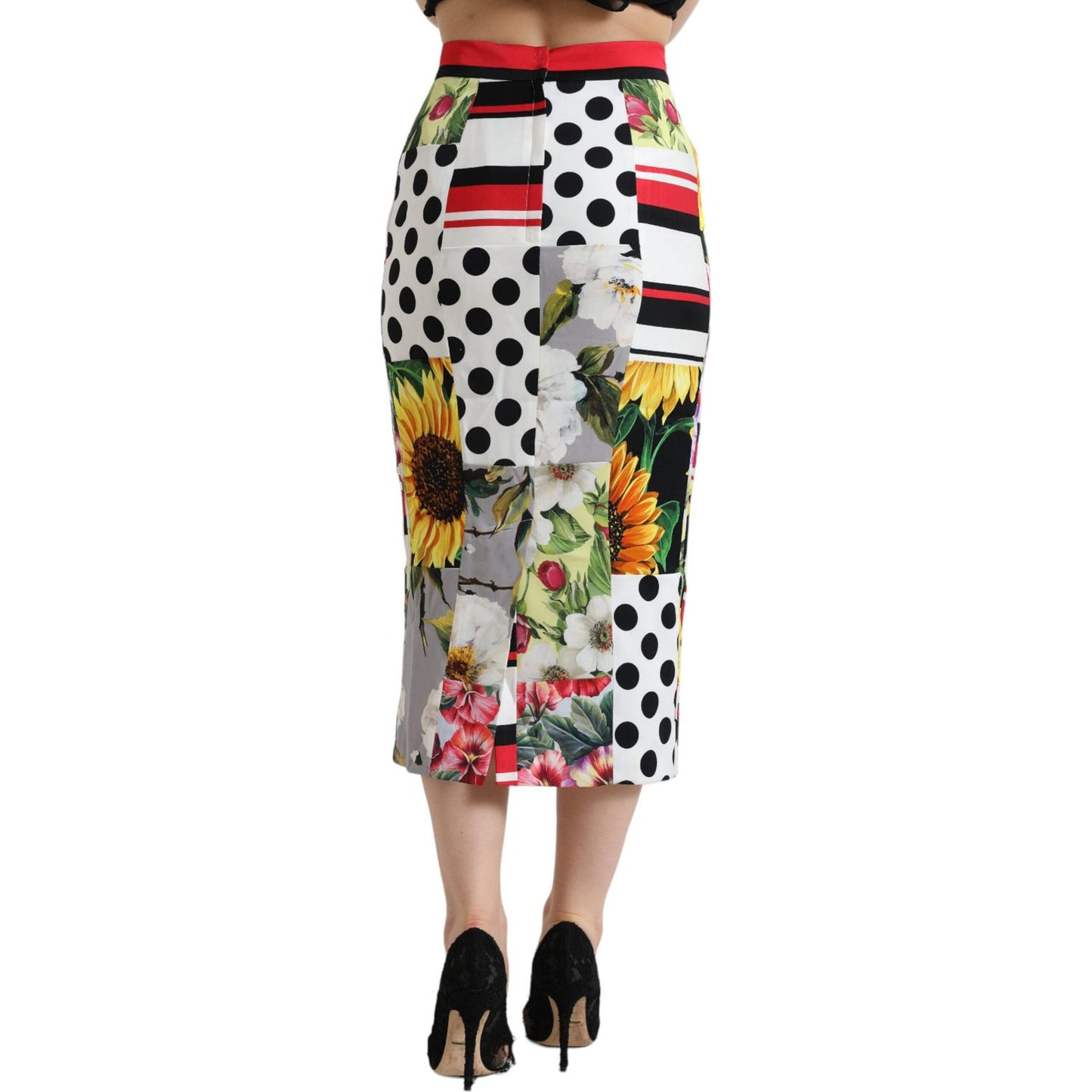 Dolce & Gabbana Glamorous High Waist Patchwork Midi Skirt Dolce & Gabbana