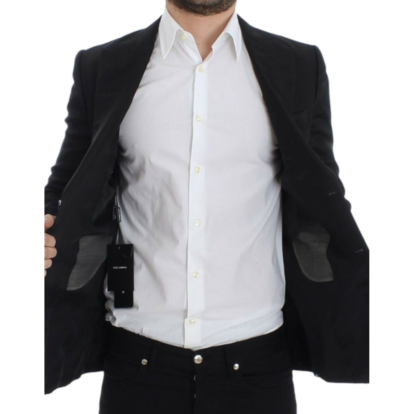 Dolce & Gabbana Elegant Black Silk Blend Two-Button Blazer Dolce & Gabbana