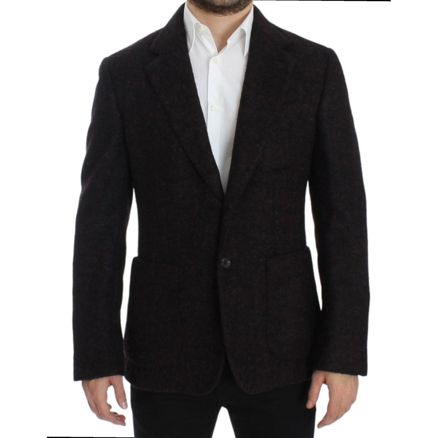 Dolce & Gabbana Bordeaux Alpaga Two-Button Blazer Jacket Dolce & Gabbana