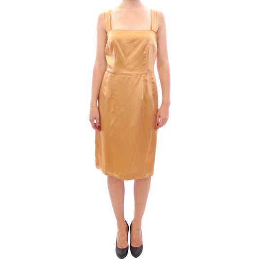 Dolce & Gabbana Bronze silk sheath dress 1728,67345645728,Bronze,Clothing,Cocktail - Dresses - Clothing,Dolce & Gabbana,Dresses - Clothing,Dresses - Women - Clothing,IT36|XXS,Material: 100% Silk,Midi - Dresses - Clothing,New with tags,Sleeveless - Dresses