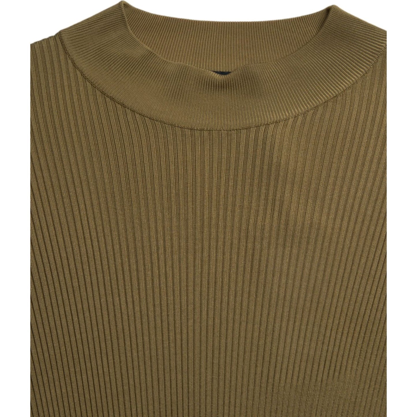 Dolce & Gabbana Army Green Viscose Crew Neck Sweater Dolce & Gabbana